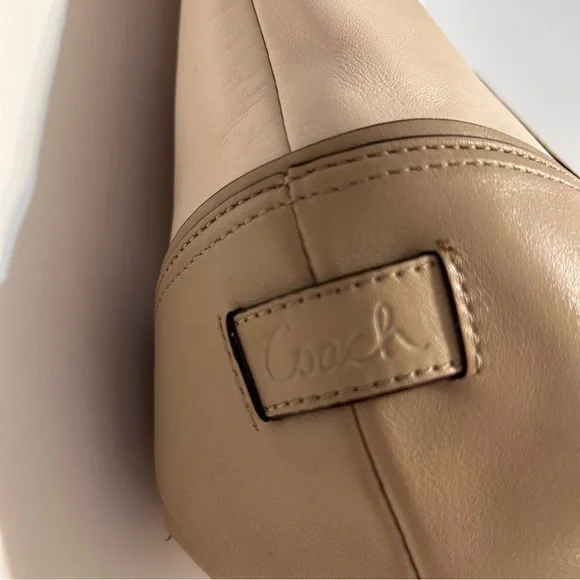 Coach Elegant Bone & Taupe Smooth Leather Shoulder Tote - Picture 4 of 12